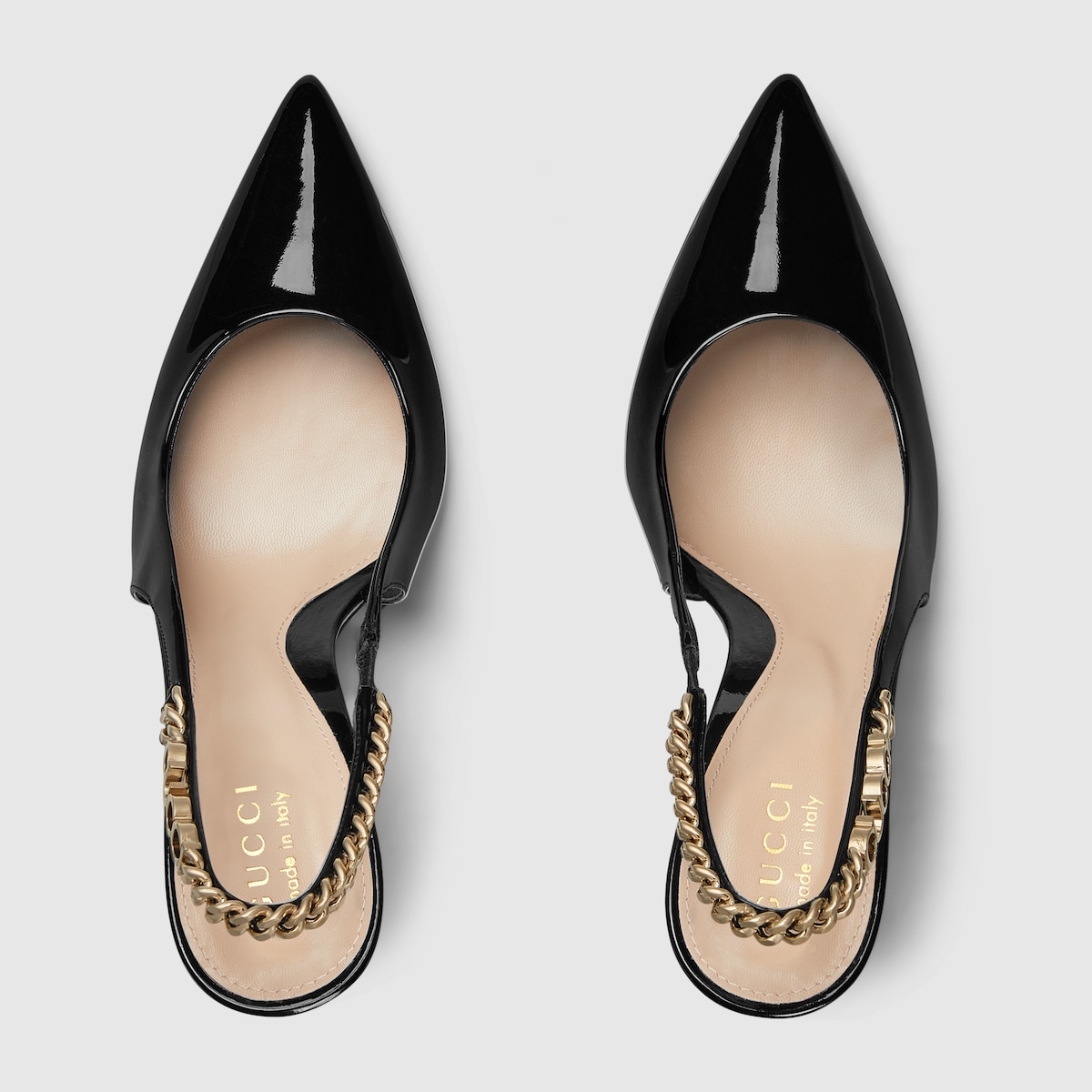 Gucci Signoria slingback pump in black patent leather