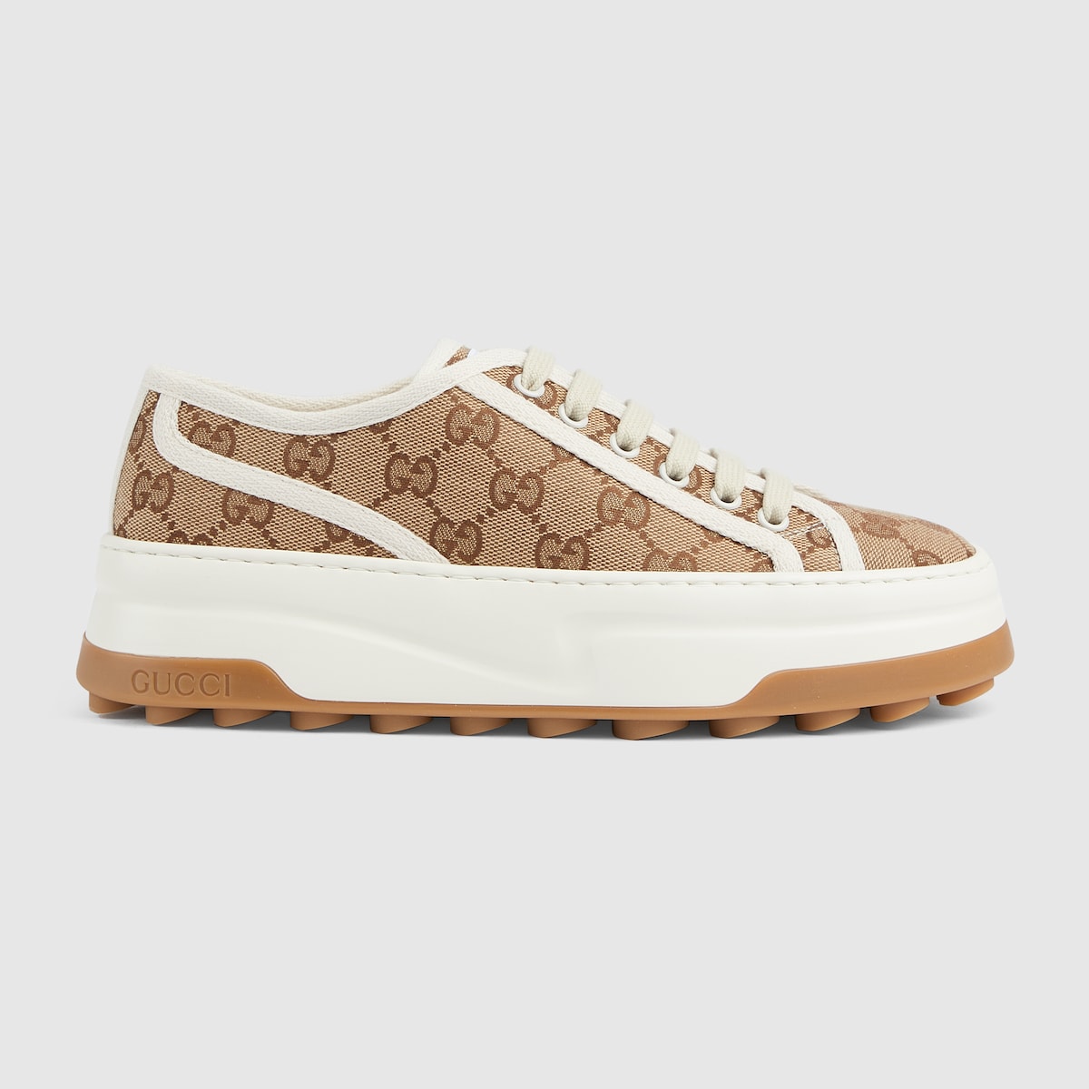 Women s GG trainer in beige and ebony Original GG GUCCI AE