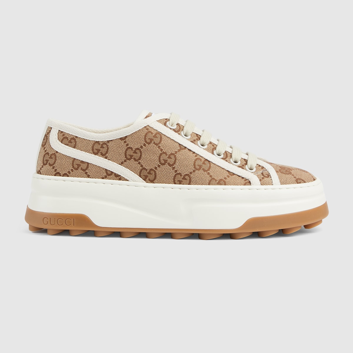 Women's GG sneaker in beige and ebony Original GG | GUCCI® US