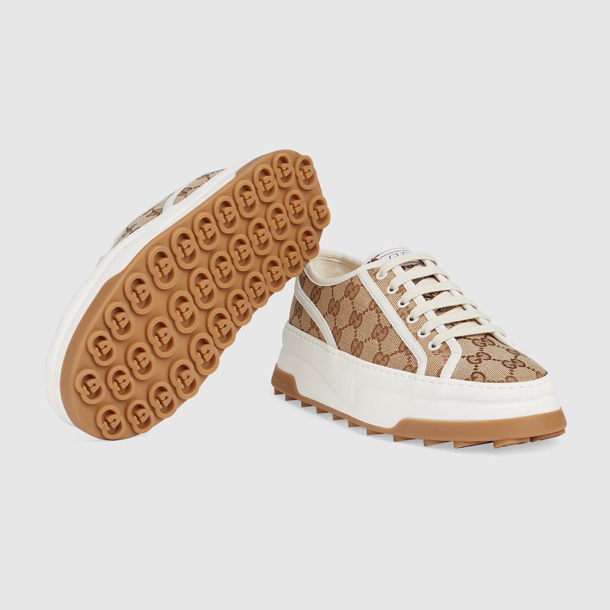 Women's GG sneaker in beige and ebony Original GG | GUCCI® US