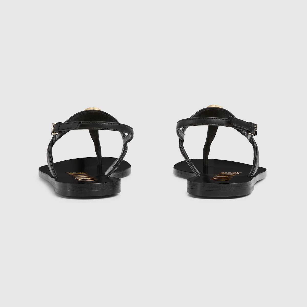 Women's Interlocking G Web sandal in black leather | GUCCI® US