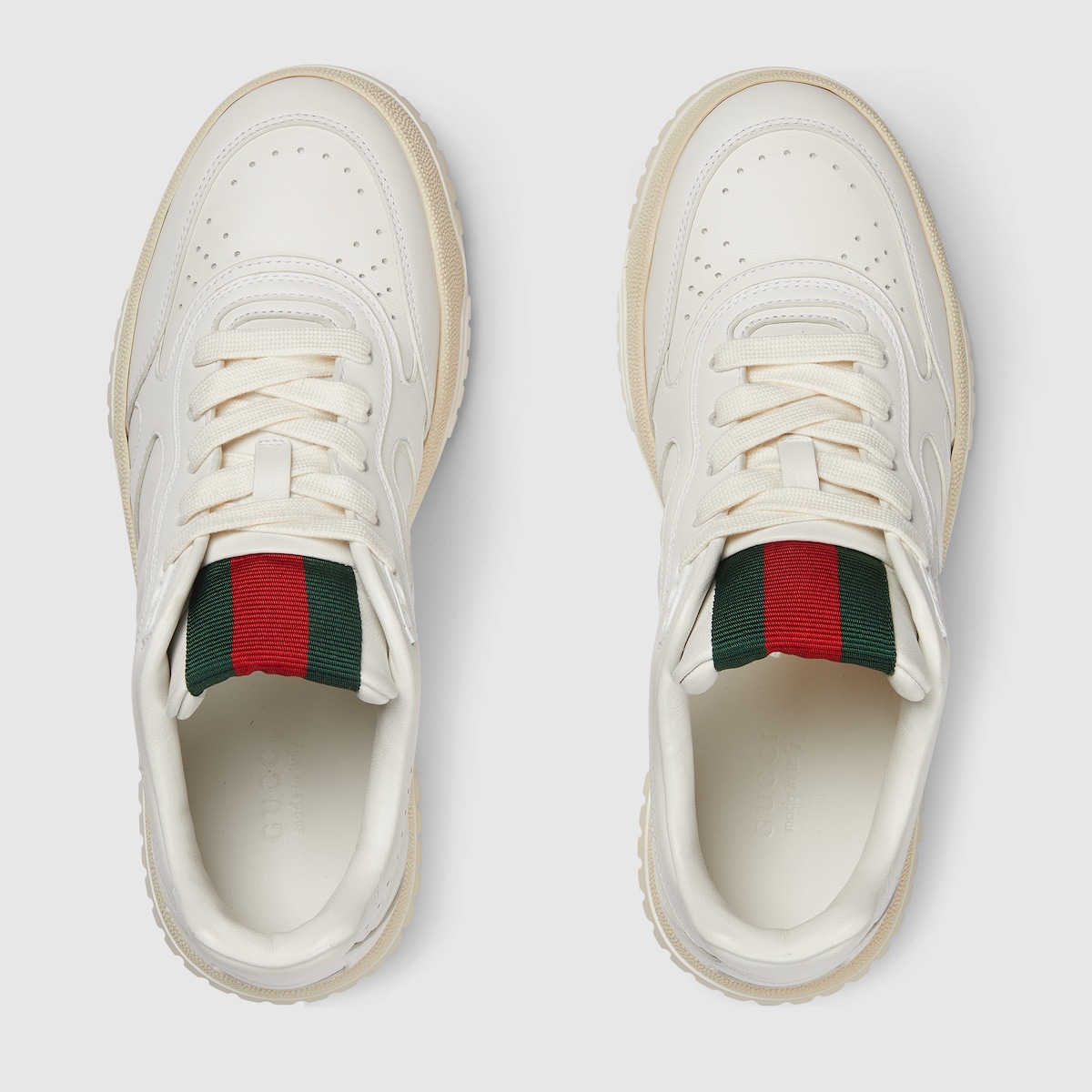 Sneaker donna Gucci Re Web in pelle bianca GUCCI Italia