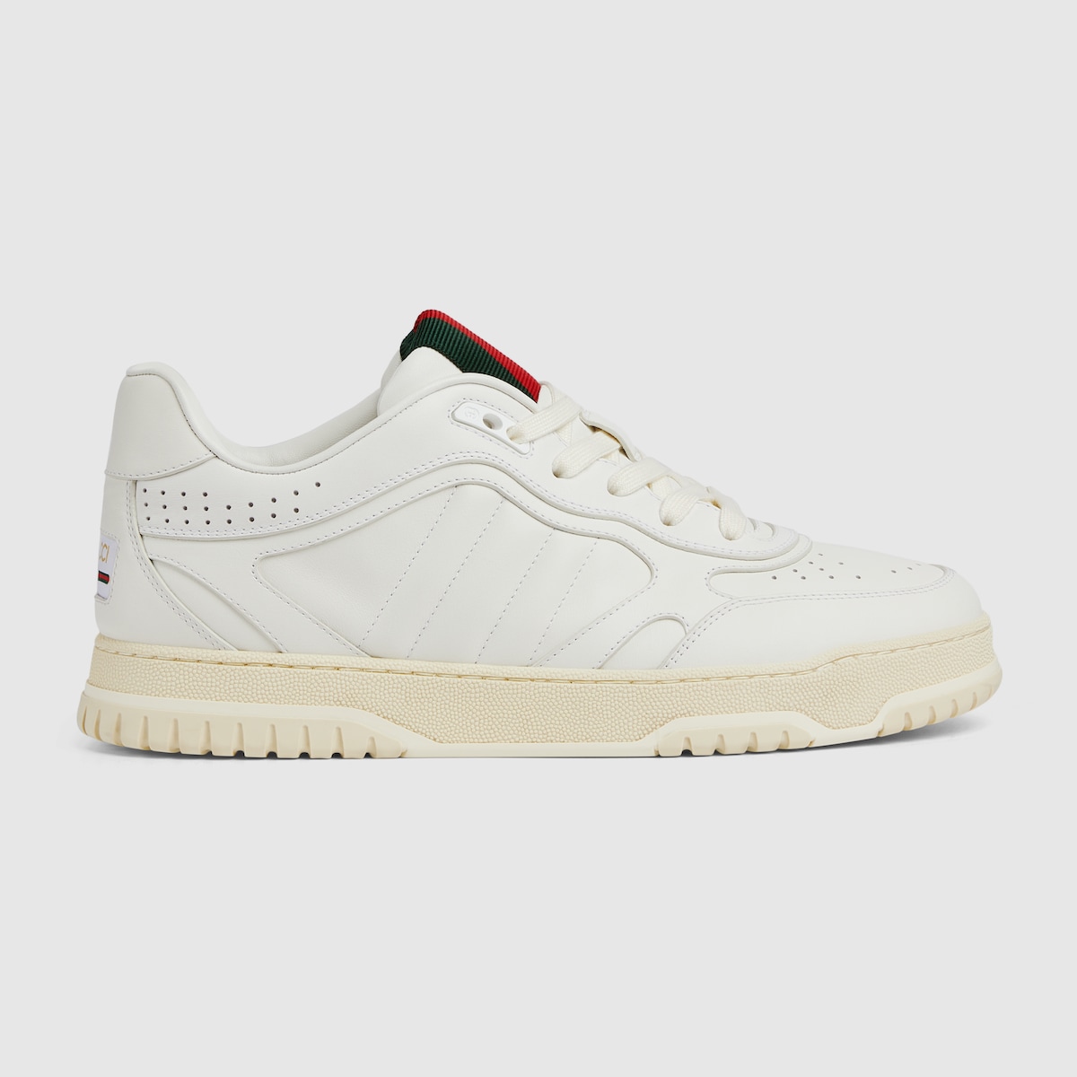 Men's Gucci Re-Web trainer in white leather | GUCCI® NL