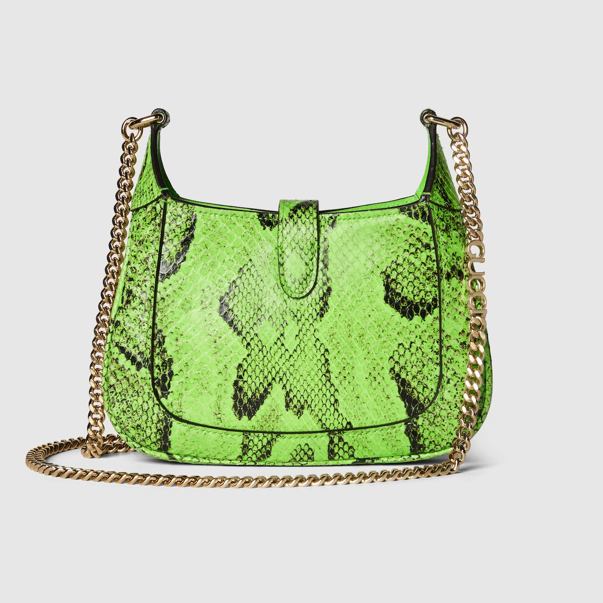 Mini borsa Gucci Jackie Notte in pitone in verde brillante GUCCI CH