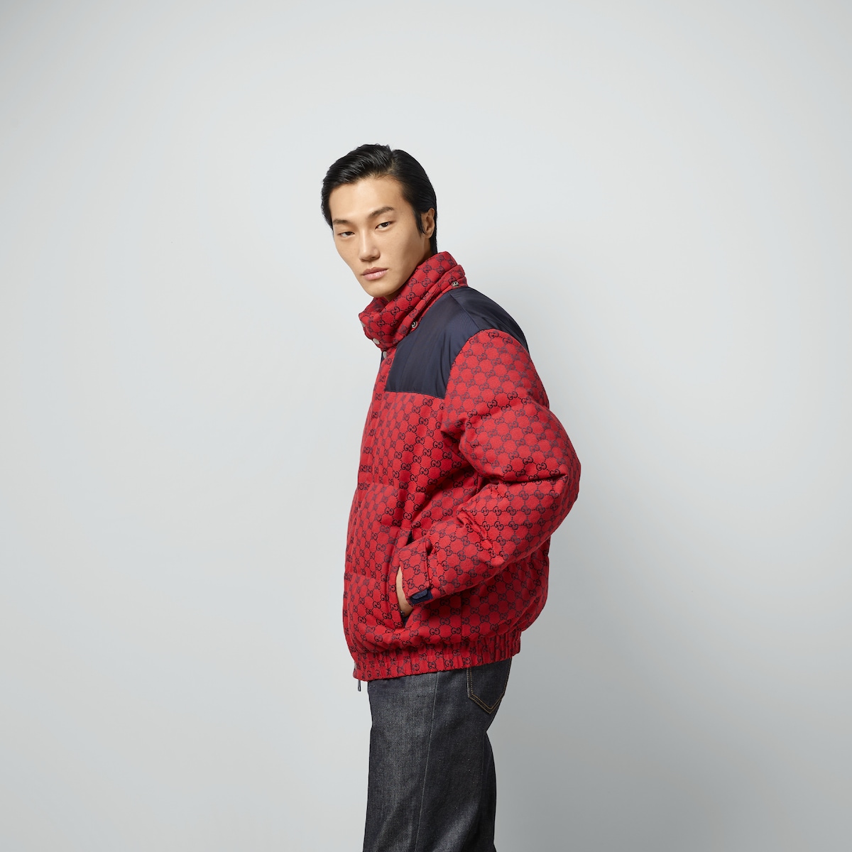 Gucci red deals puffer jacket