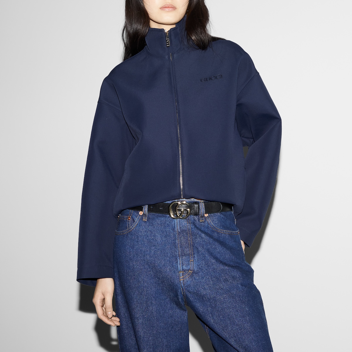 GG Marmont thin belt in black leather | GUCCI® US