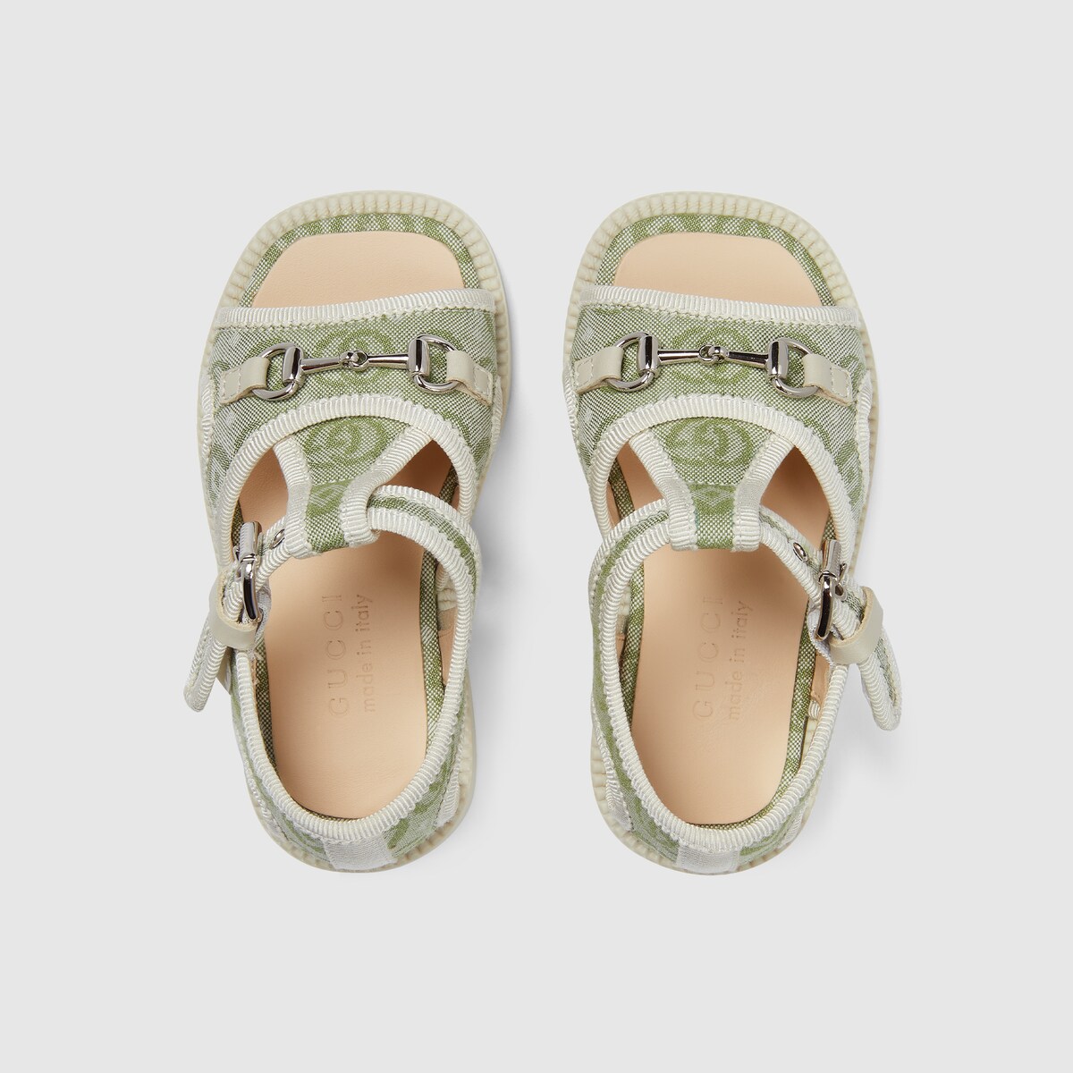 Sandales a Mors pour tout petit en coton Double G vert clair GUCCI FR