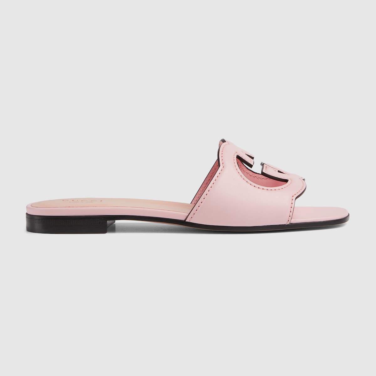 Women's Interlocking G cut-out sandal in pastel pink leather | GUCCI® US