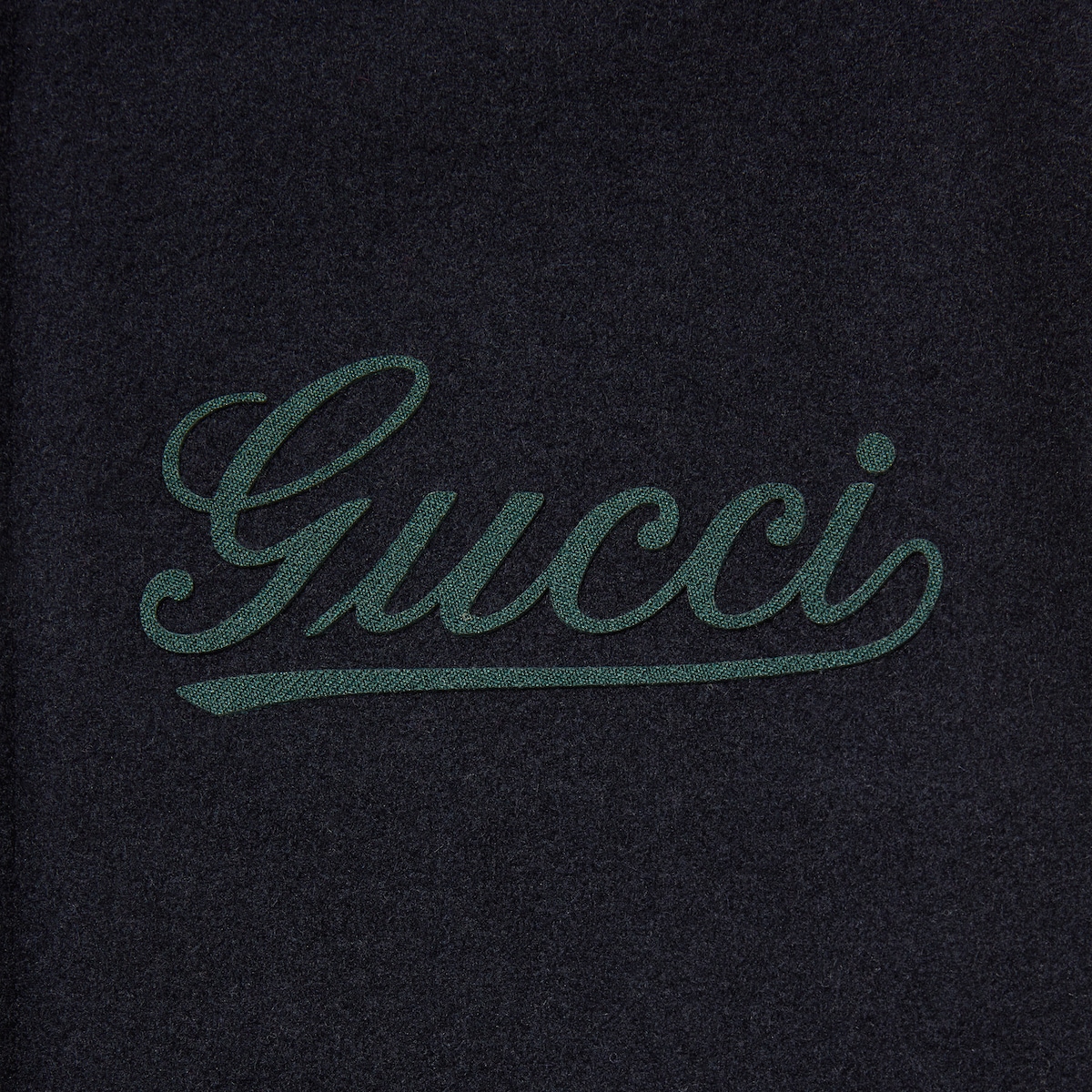 Wool and leather varsity jacket in navy GUCCI AE