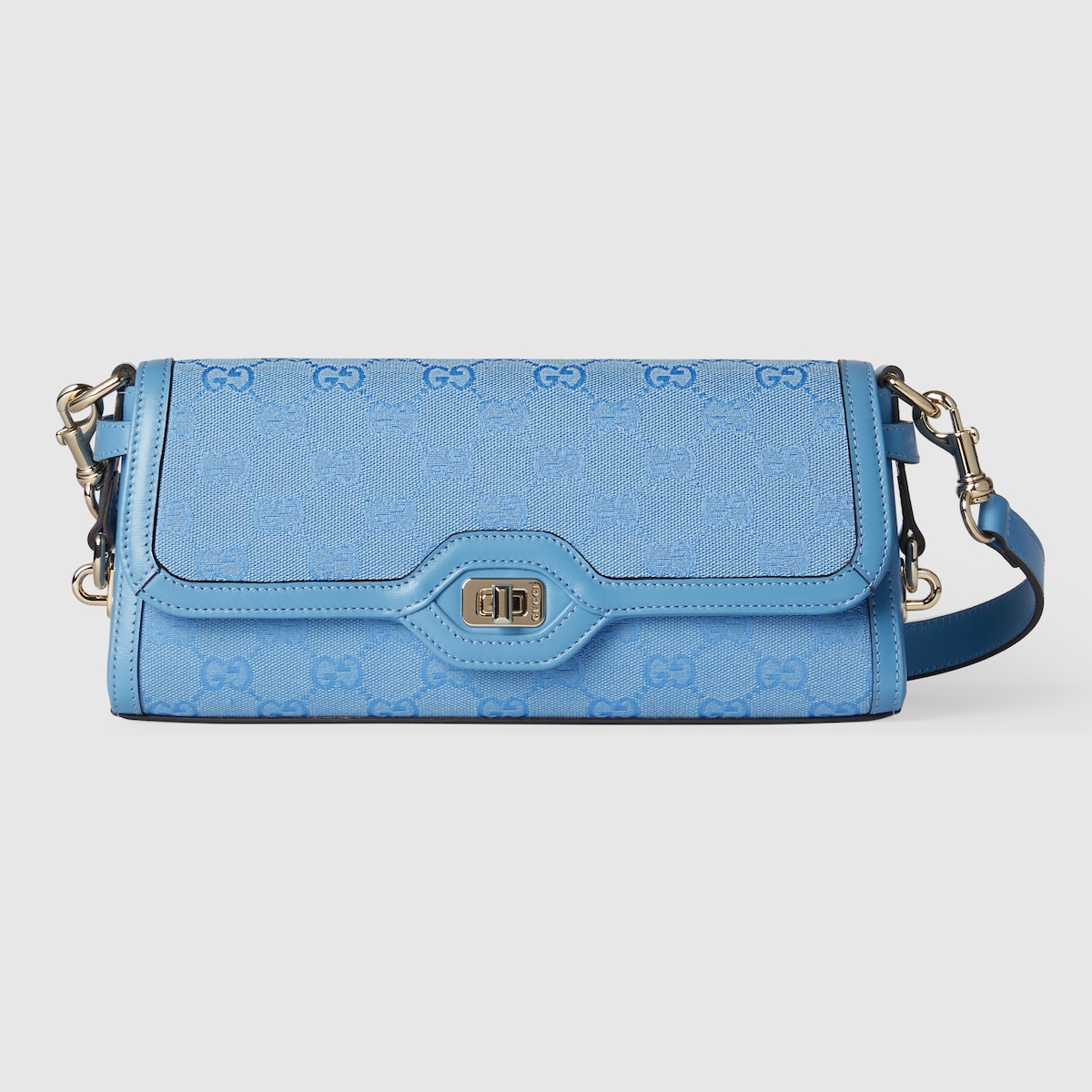 GUCCI Luce Small Shoulder Bag Blue GG Canvas