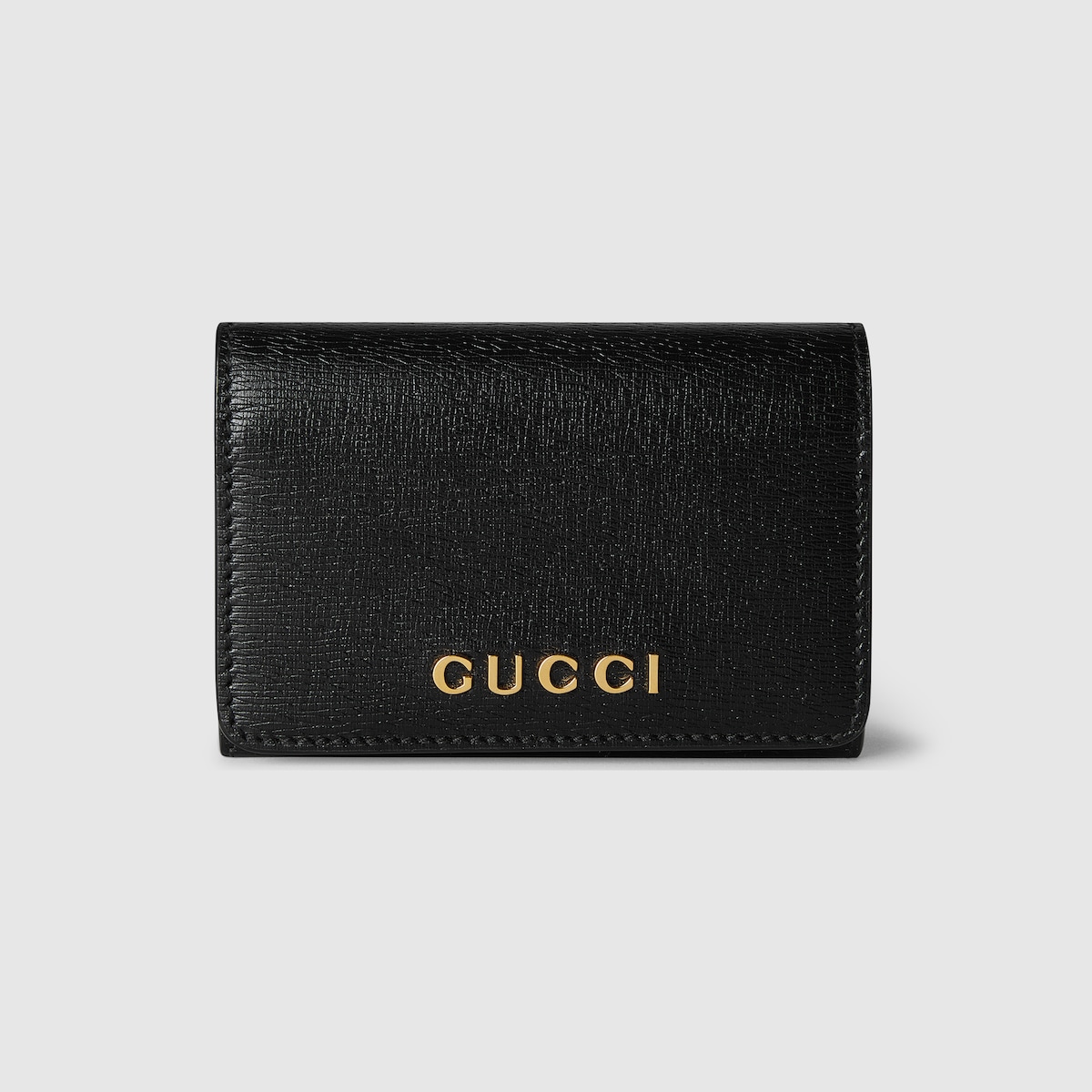Card case with Gucci script in black leather | GUCCI® US