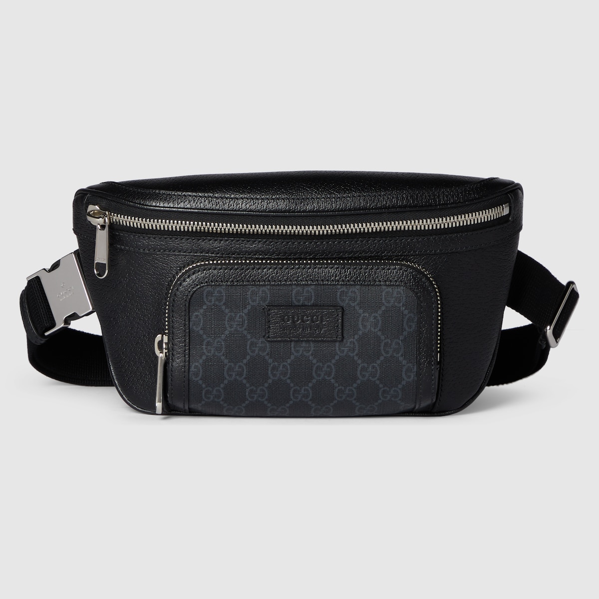 Small GG belt bag with tag in black leather | GUCCI® US