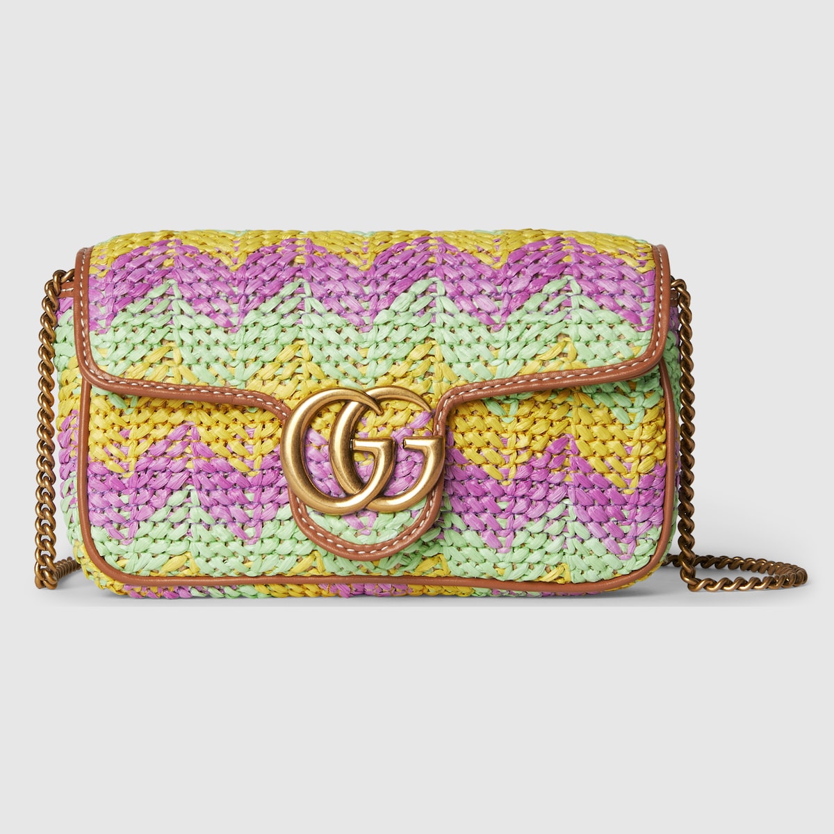 GG Marmont super mini bag in multicolor raffia and viscose GUCCI Canada