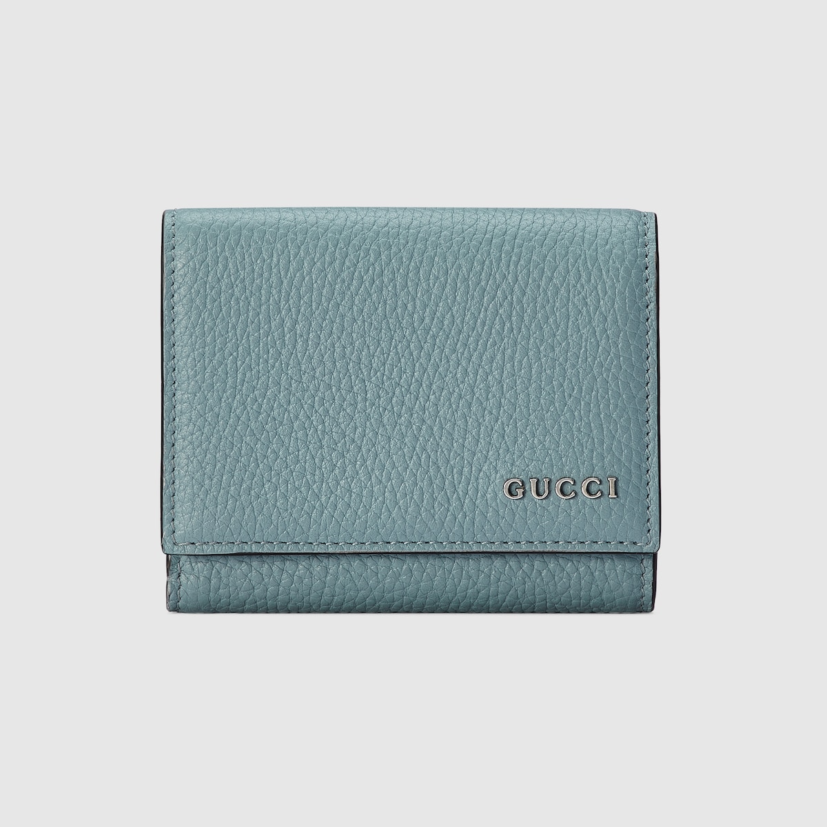 日本限定 GUCCI ロゴ 三つ折りウォレット ・パステルブルー
