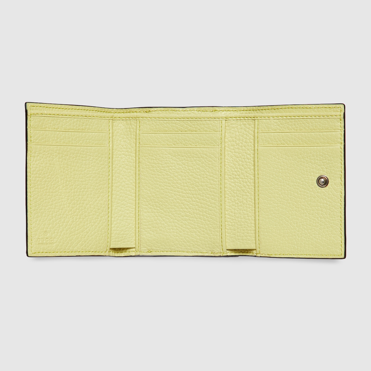 日本限定 GUCCI ロゴ 三つ折りウォレット ・ライムグリーン レザー