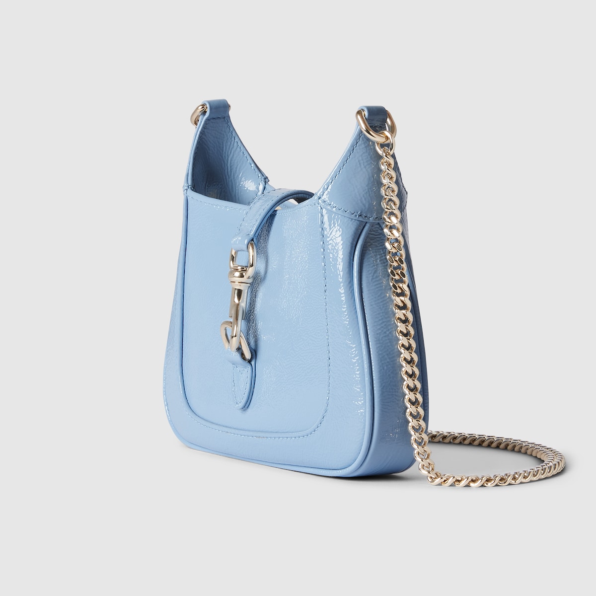 Gucci Jackie Notte mini bag in sky blue patent leather
