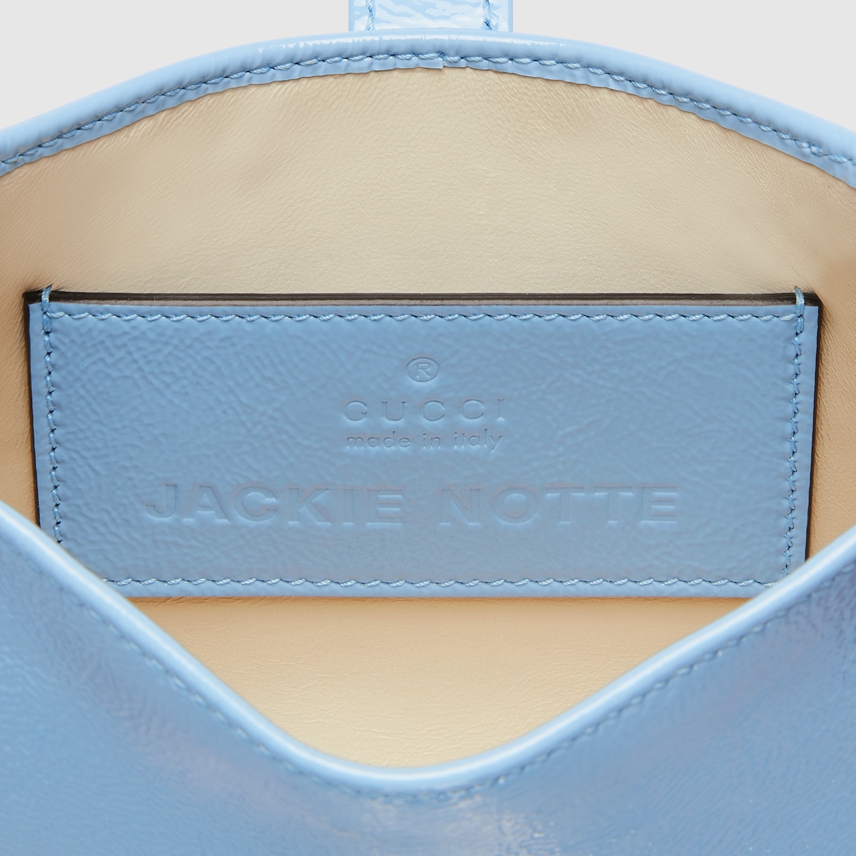 Gucci Jackie Notte mini bag in sky blue patent leather