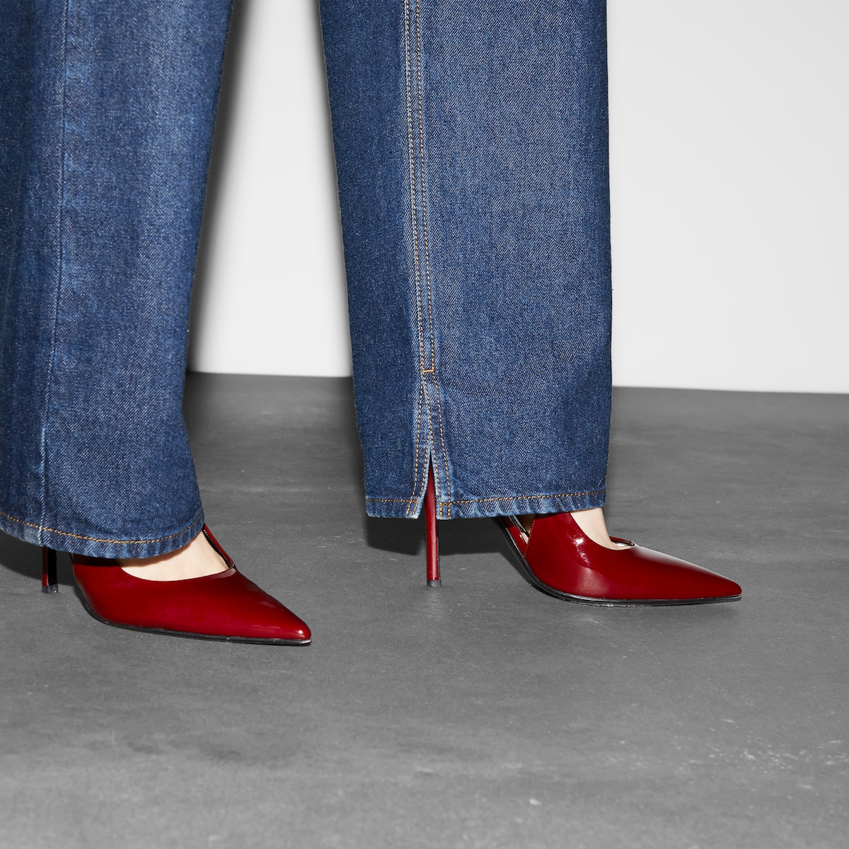 Denim pant with Gucci label