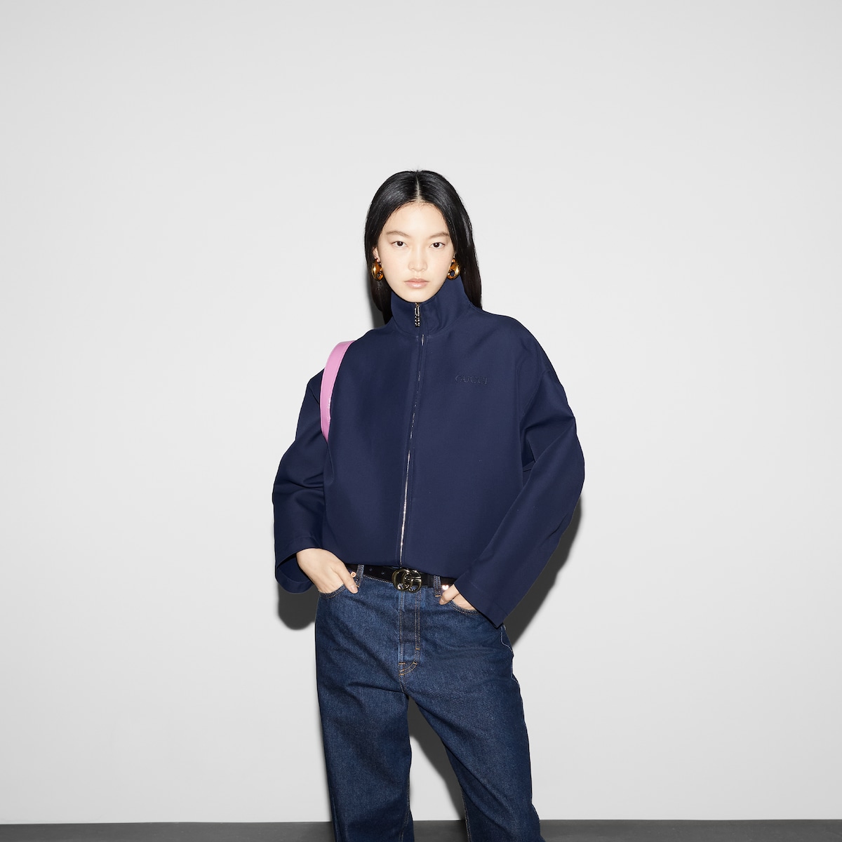 Denim pant with Gucci label