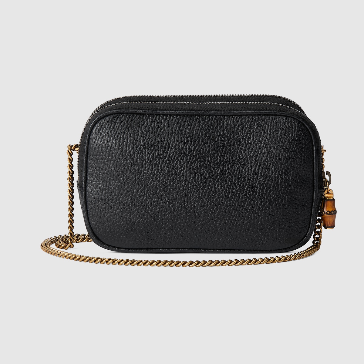 Double G super mini bag with bamboo in black leather | GUCCI® US