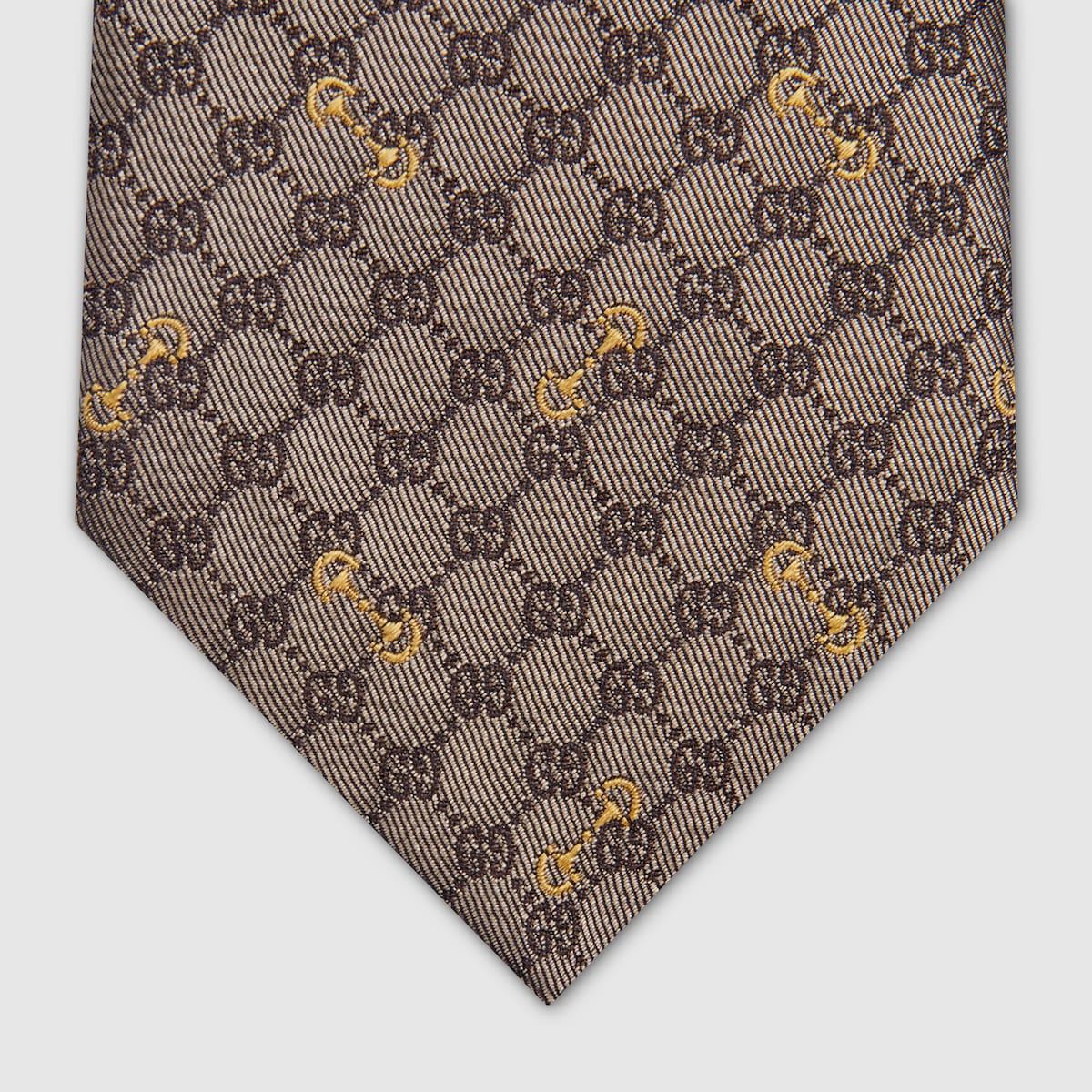 GG silk jacquard tie in brown and camel | GUCCI® US
