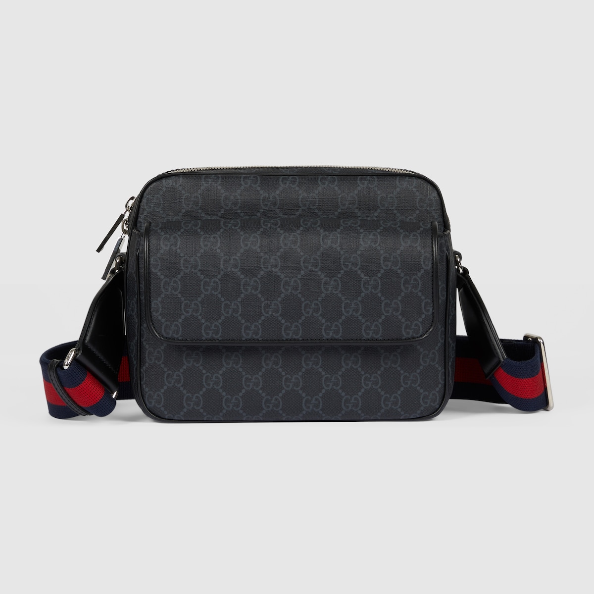 GG Black small crossbody bag in black GG Supreme canvas - thumbnail 7