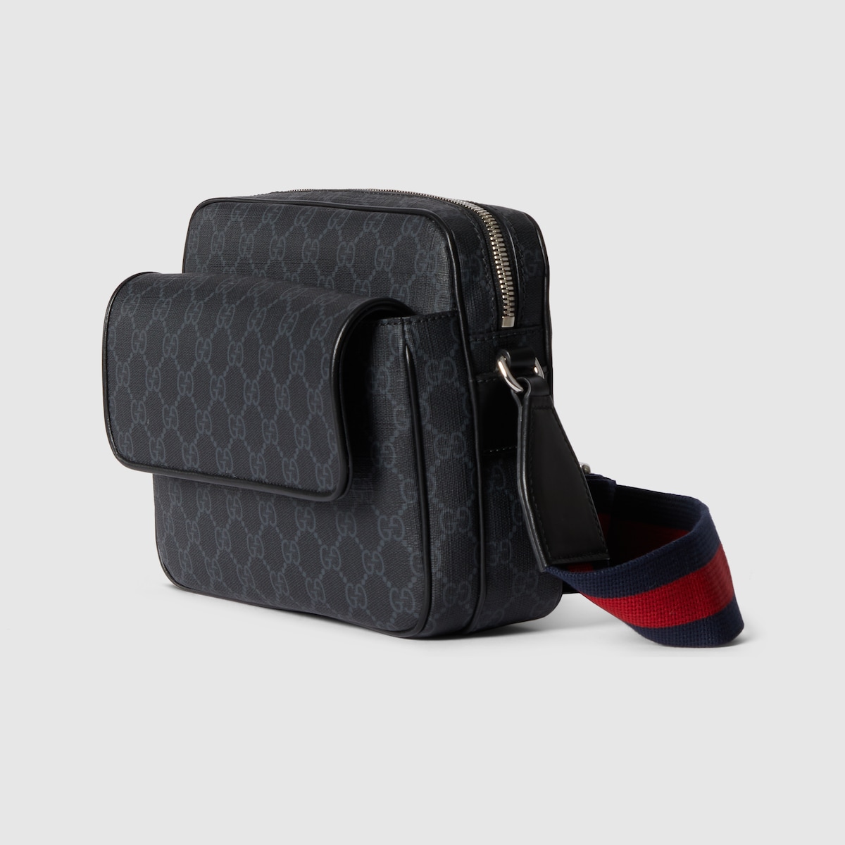 GG Black small crossbody bag in black GG Supreme canvas - thumbnail 8