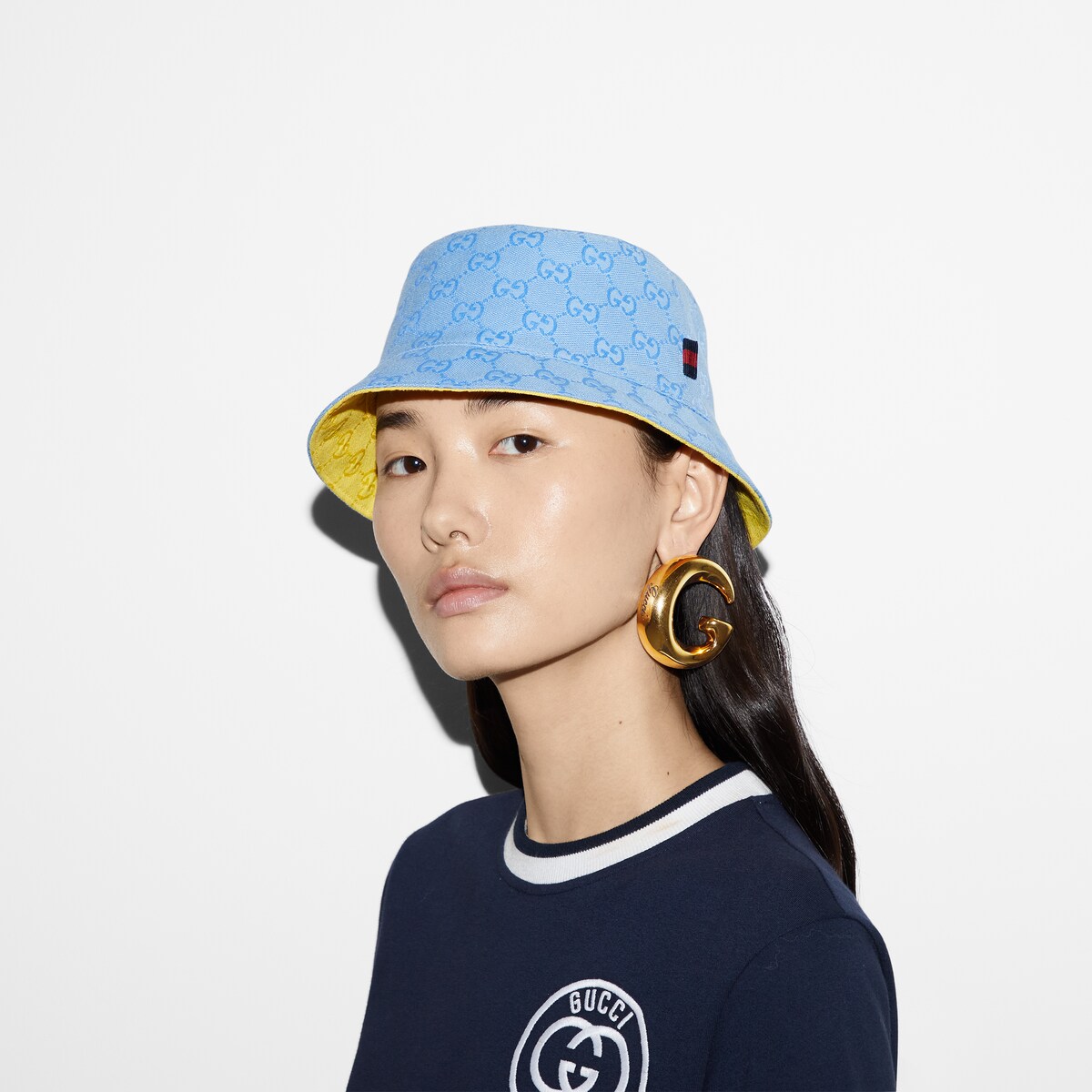GG canvas reversible bucket hat
