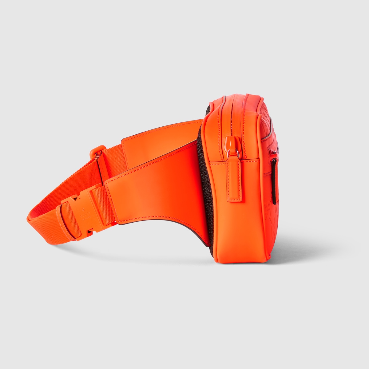 GG rubber effect belt bag in bright orange leather GUCCI US