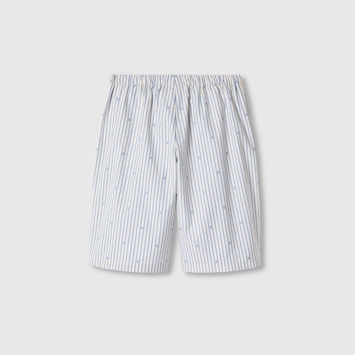 Children's G striped cotton short in light blue and white