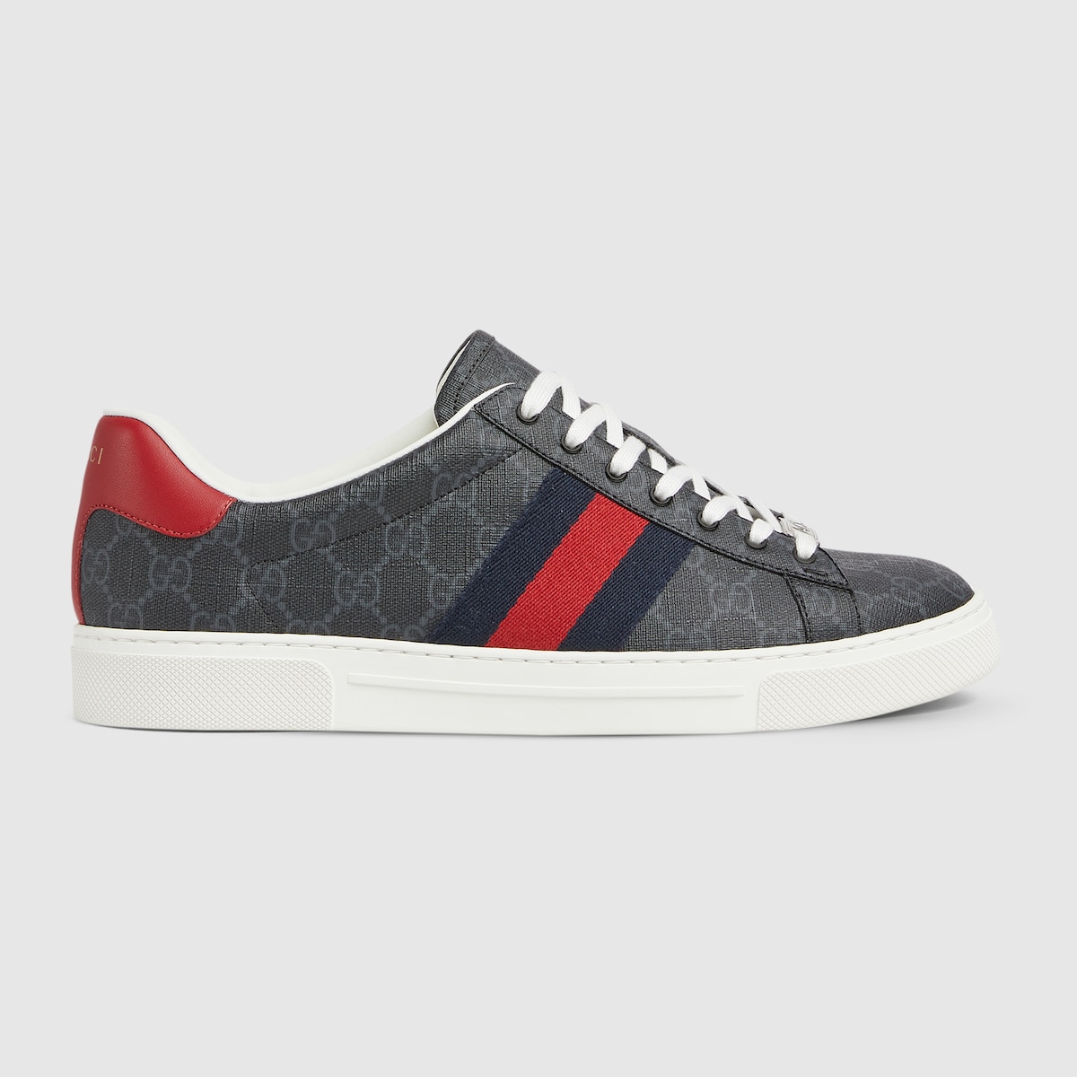 Zapatilla Gucci Ace con tribanda Web hombre en lona GG supreme negra GUCCI ES