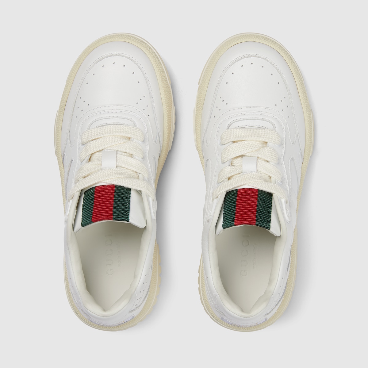 Gucci children 10y 美品 Children's Gucci Re-Web sneaker in white leather | GUCCI® US
