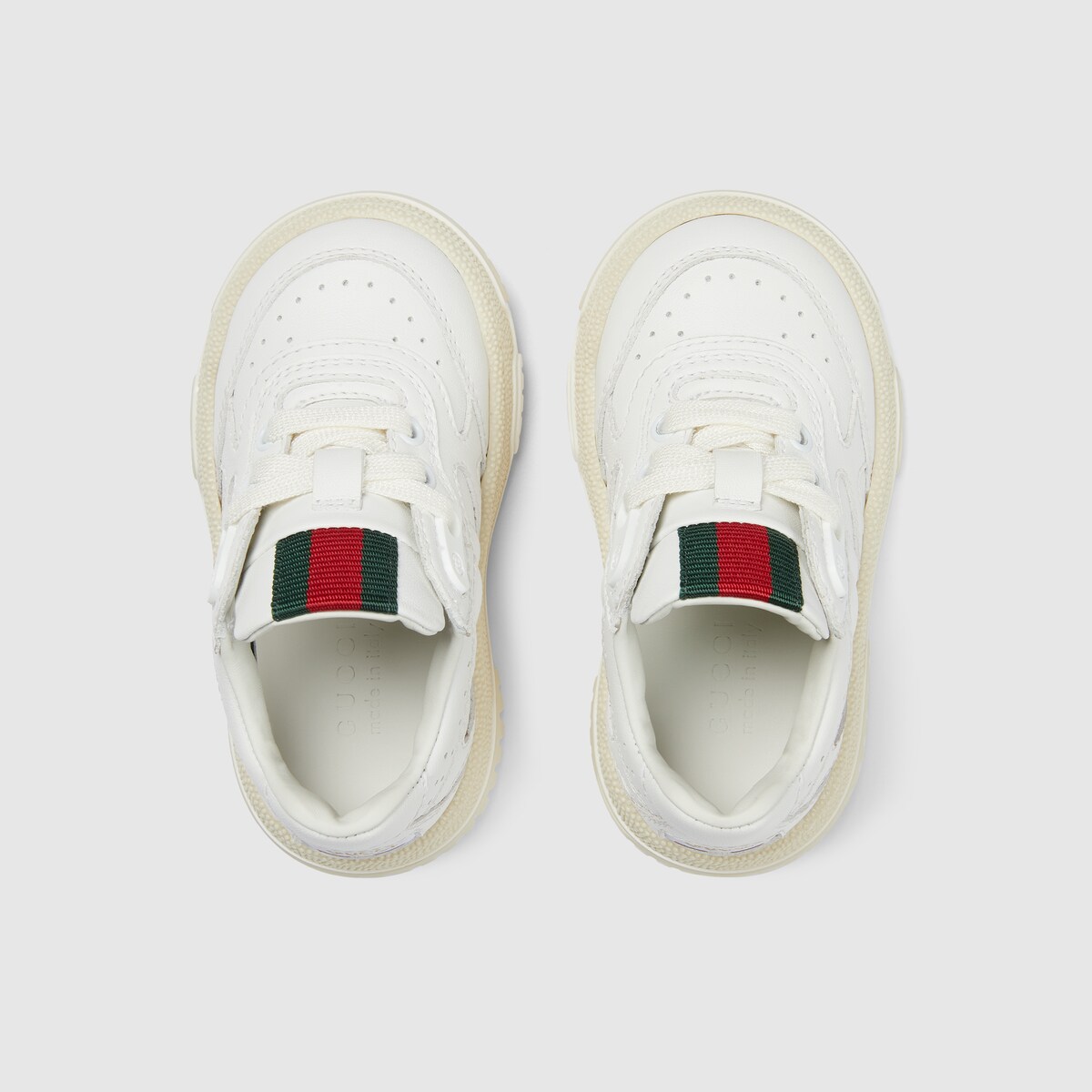 Children's Gucci Re-Web sneaker in white leather