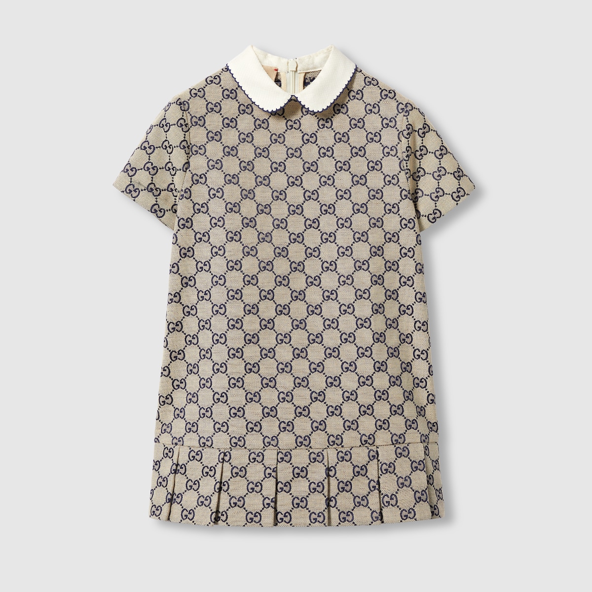 Children's GG canvas dress in beige and blue | GUCCI® US