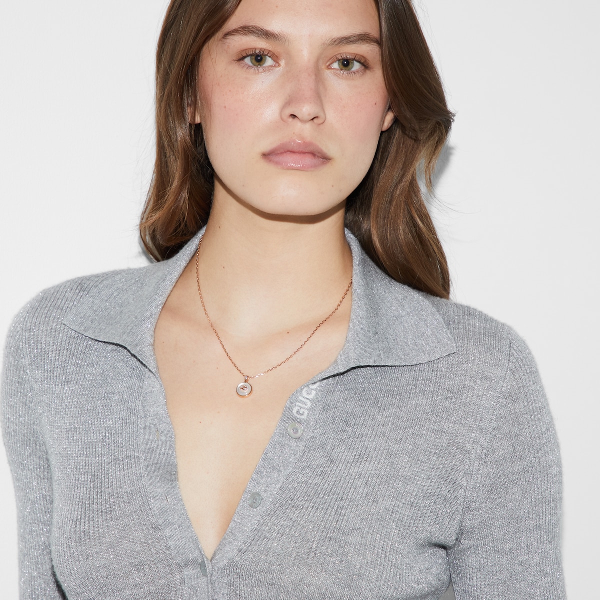 Gucci Interlocking diamond 18k necklace in 18k rose gold | GUCCI® US