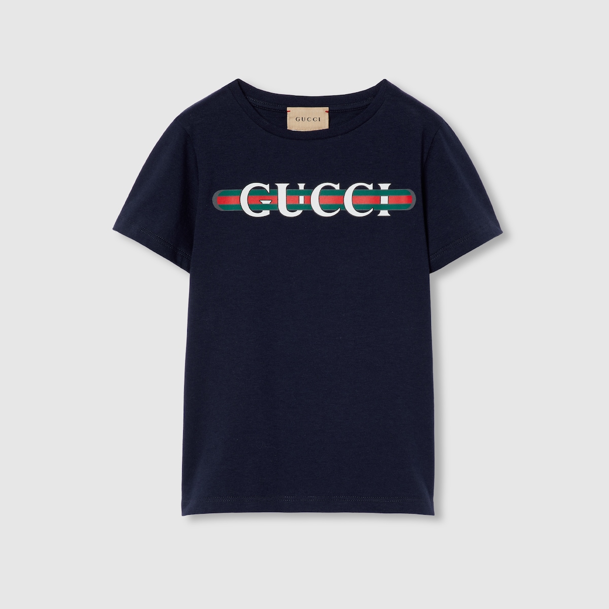 Children's printed cotton T-shirt in dark blue | GUCCI® SI