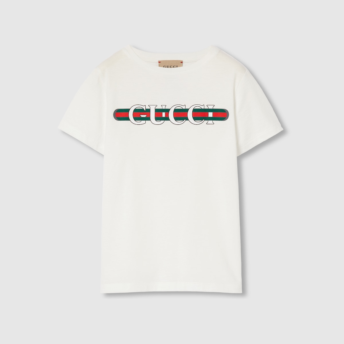 チルドレンズ〕プリント コットン Tシャツ ・ホワイト | GUCCI公式