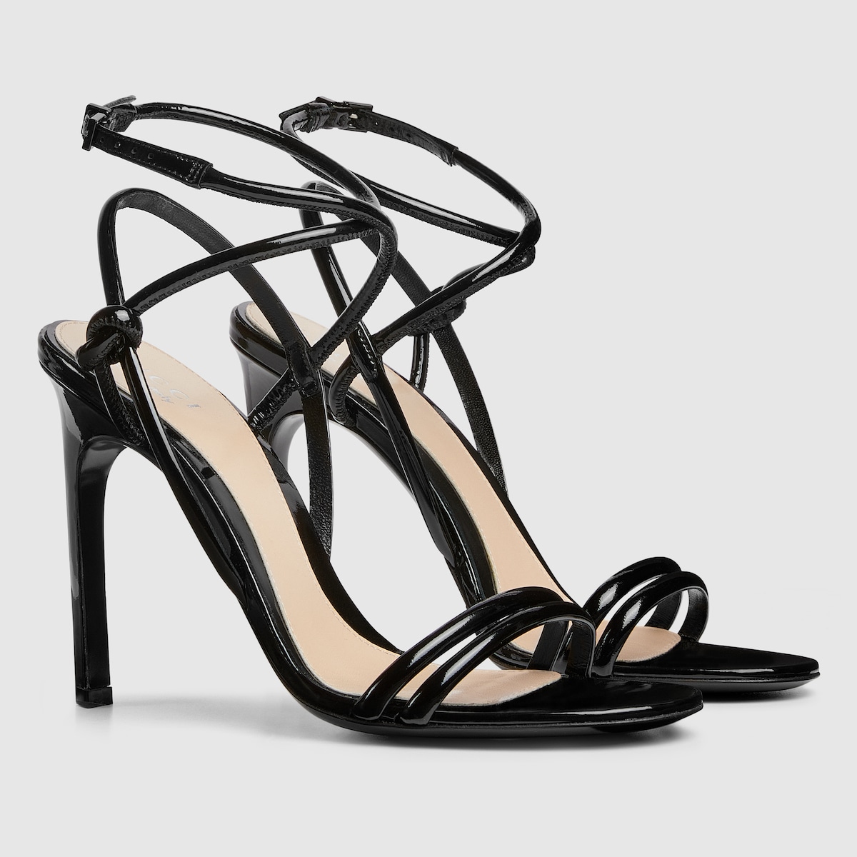 Women s strappy sandal in black leather GUCCI Canada