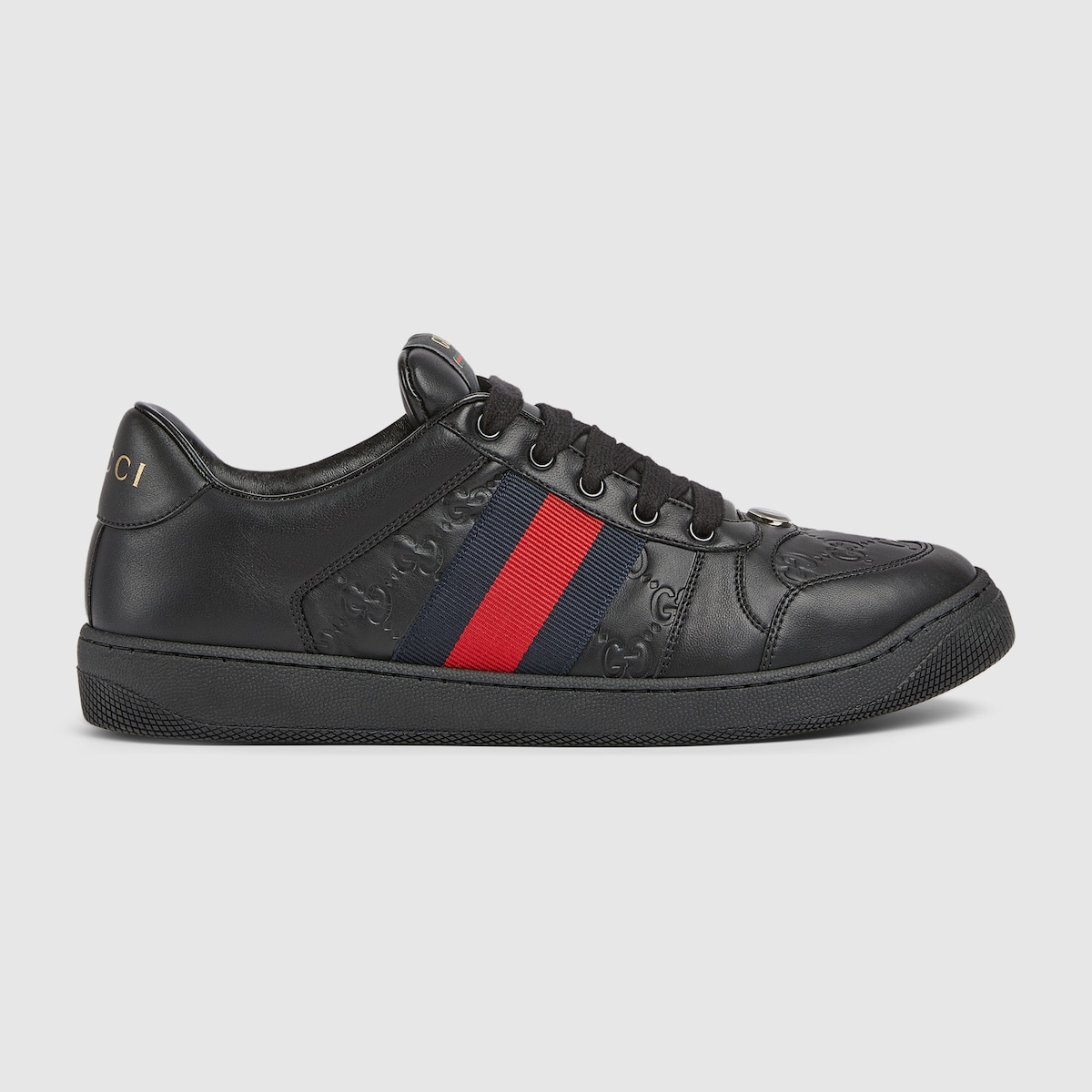 Baskets Screener pour homme en cuir noir GUCCI Canada