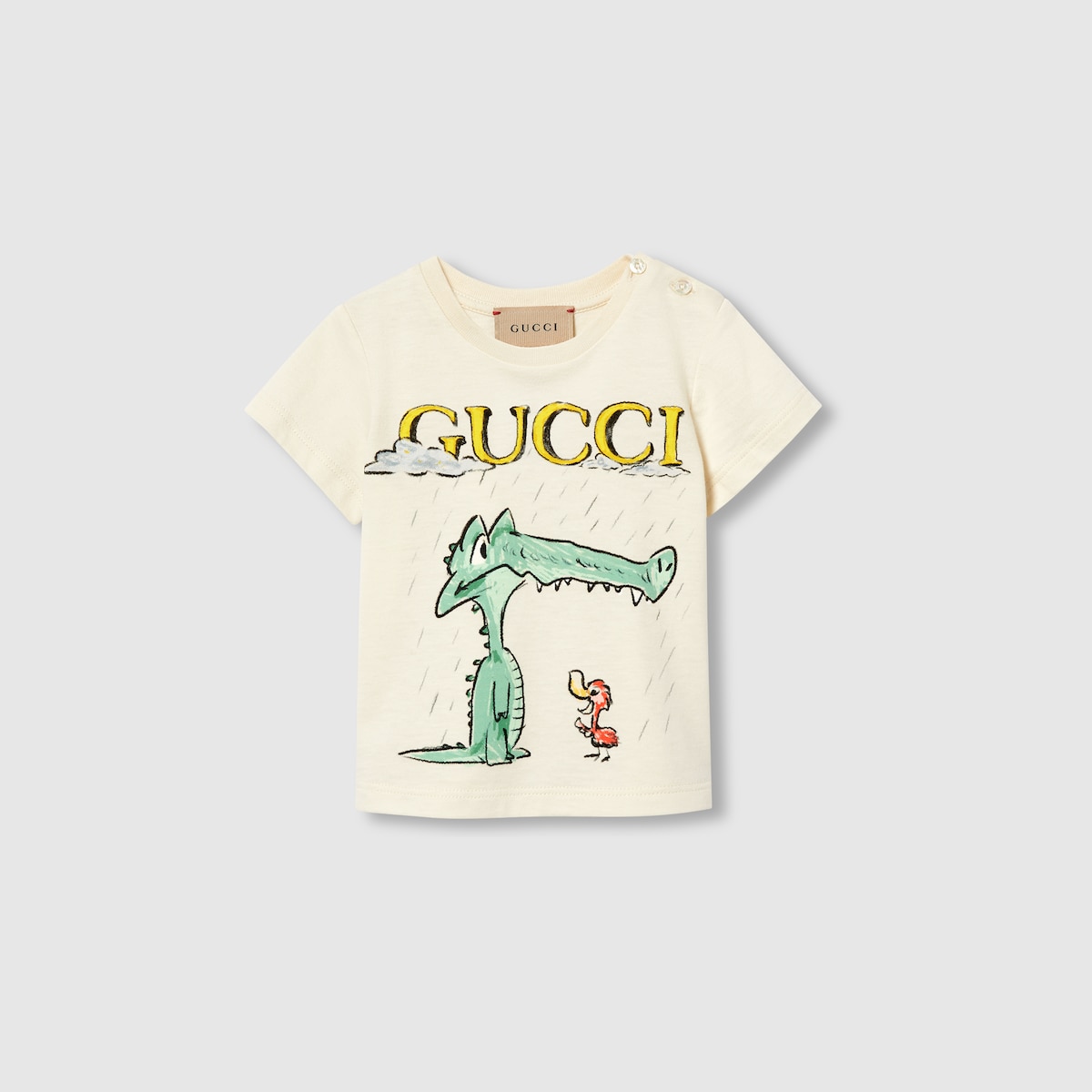 Baby printed cotton T shirt in white GUCCI TR