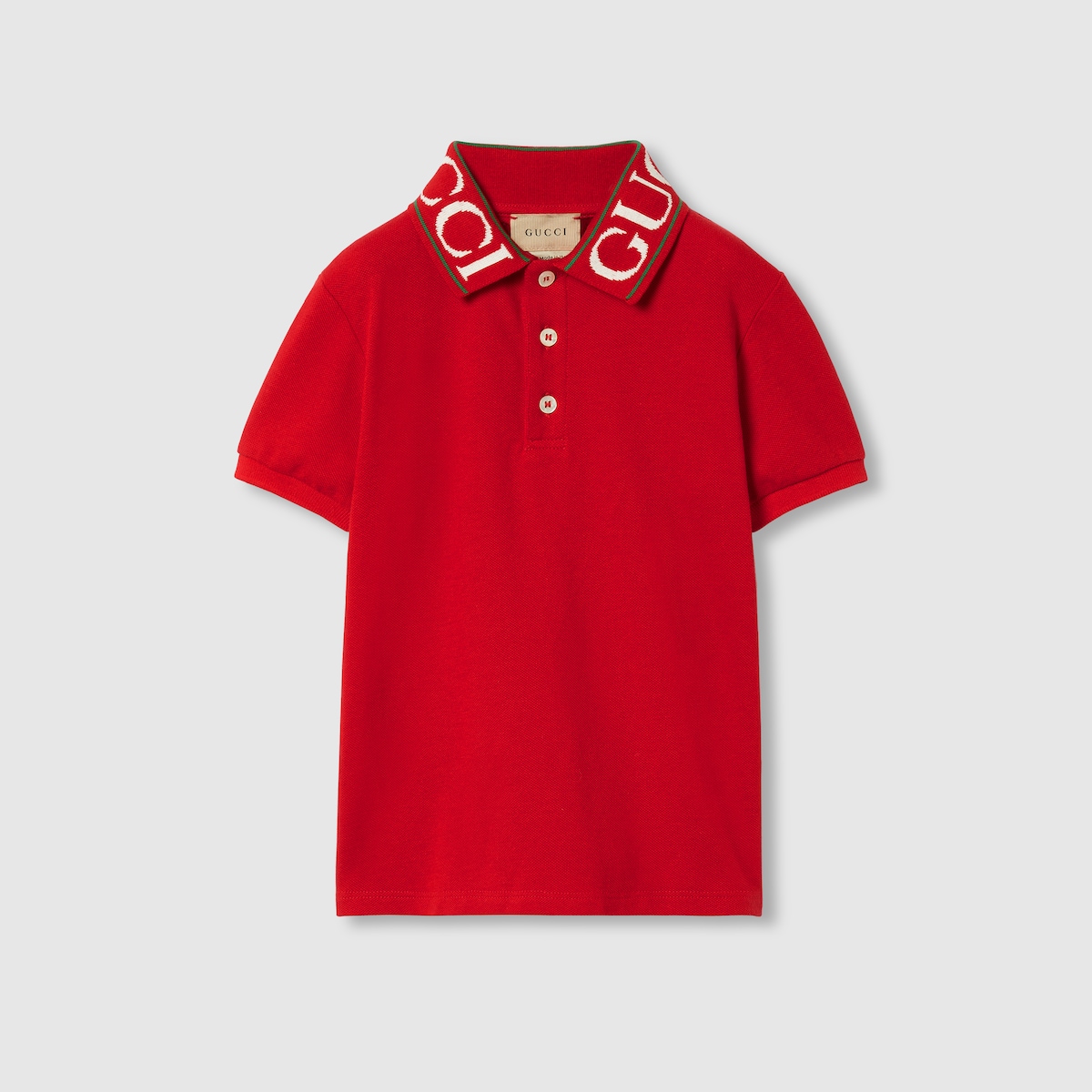 Kinder-Poloshirt aus Baumwolle in rot GUCCI® AT