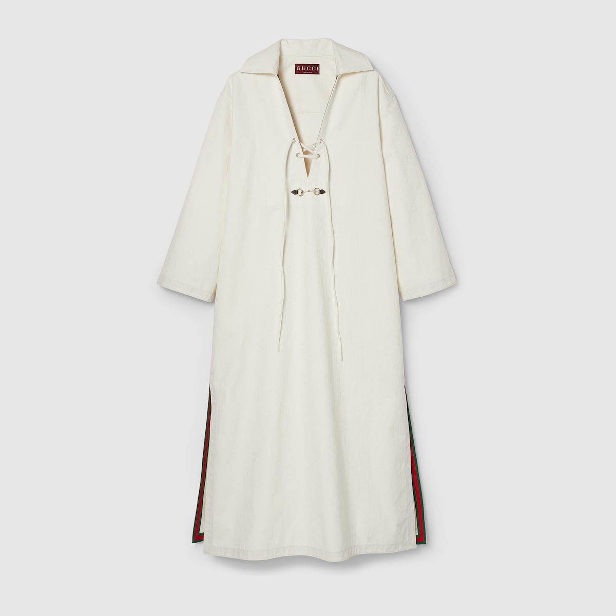 GG cotton dress with Horsebit in white GUCCI US