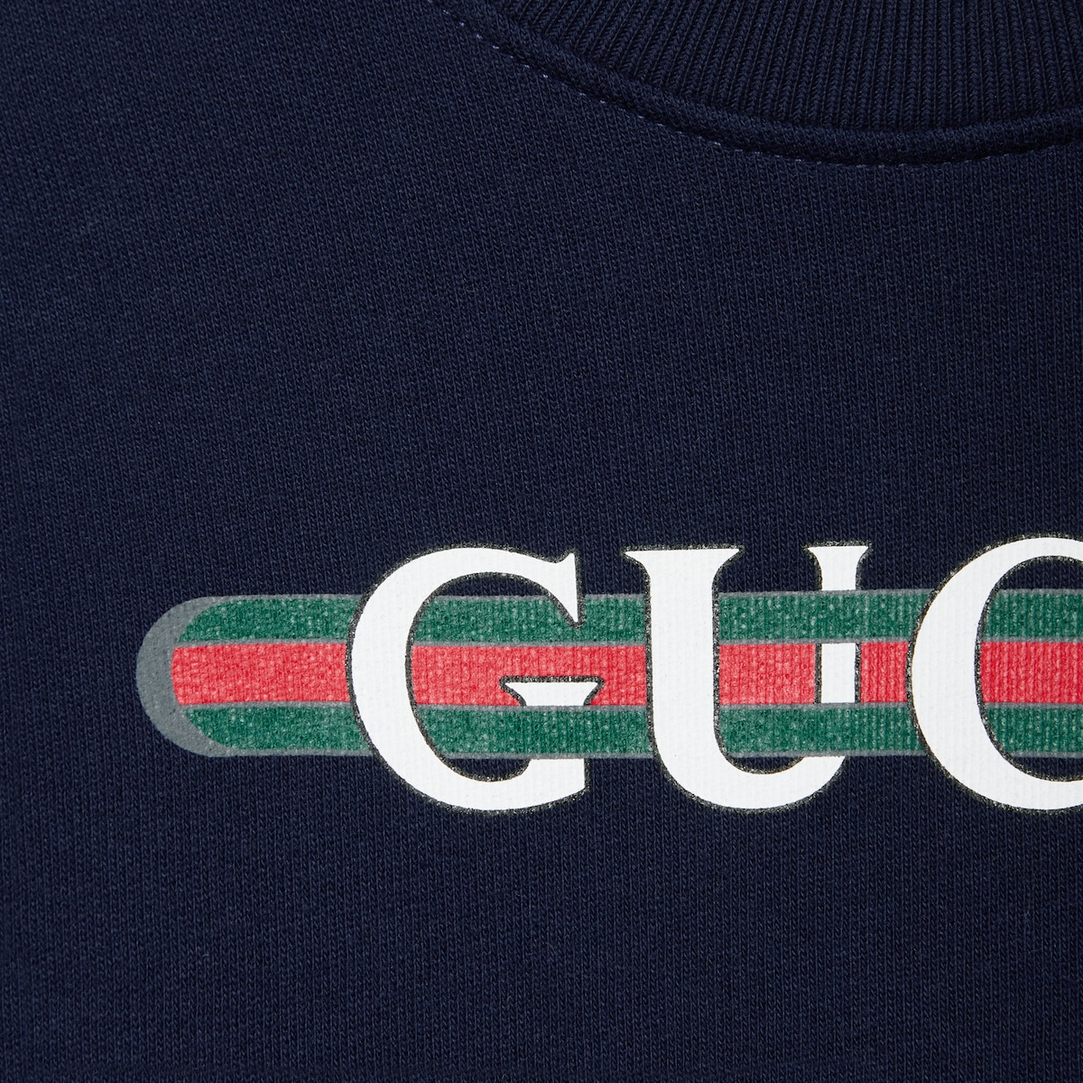 Felpa bambino in cotone con dettaglio Web in blu scuro GUCCI Italia
