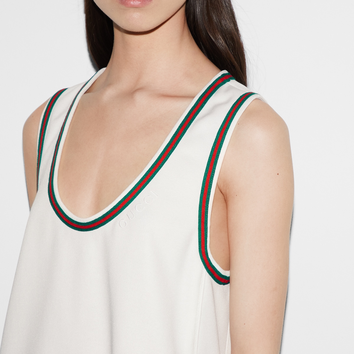 Gucci Short technical jersey dress with Web Yorkdale Mall
