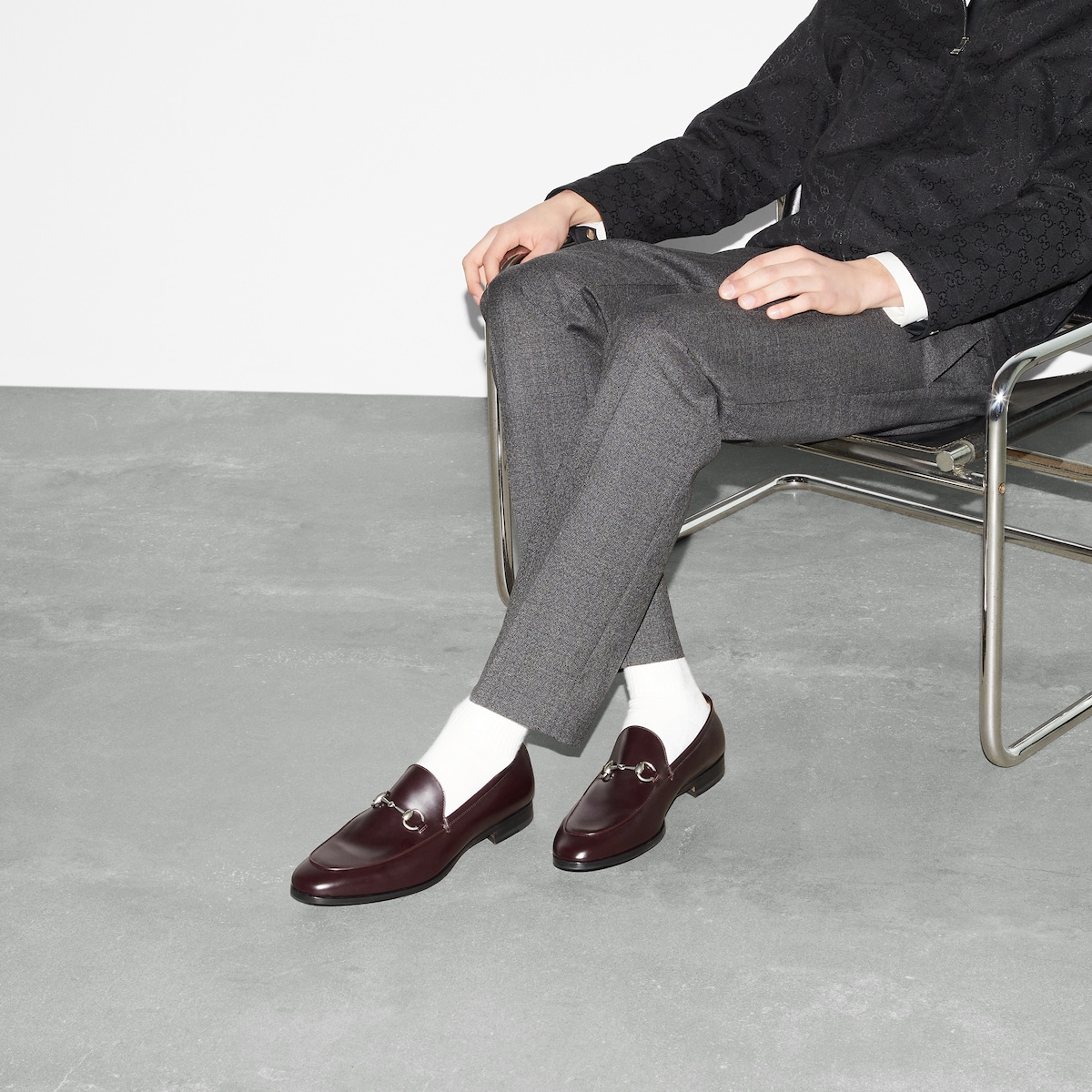 Men s loafer with Horsebit in dark bordeaux leather GUCCI NL
