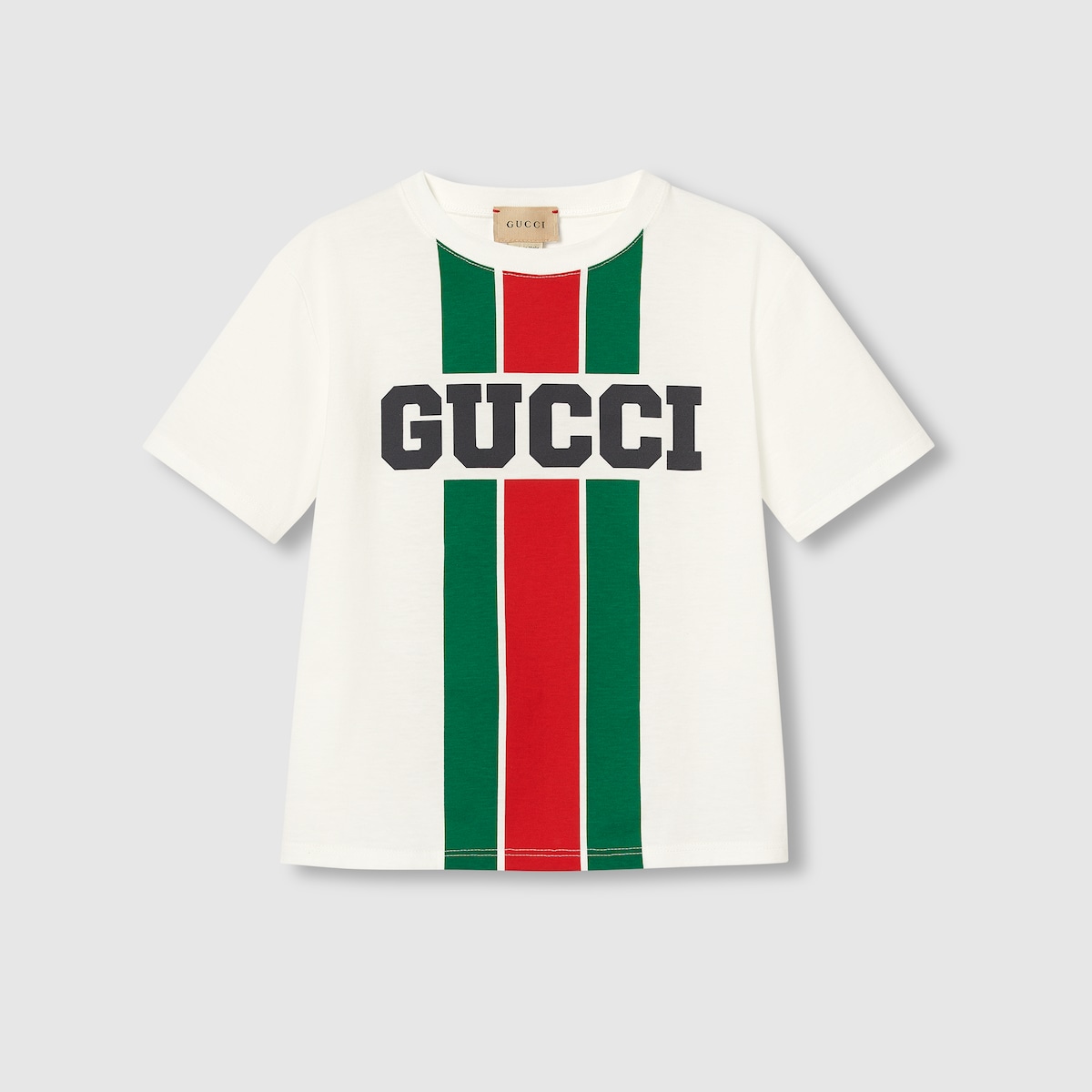 T shirt bambino in cotone con stampa in bianco GUCCI Italia