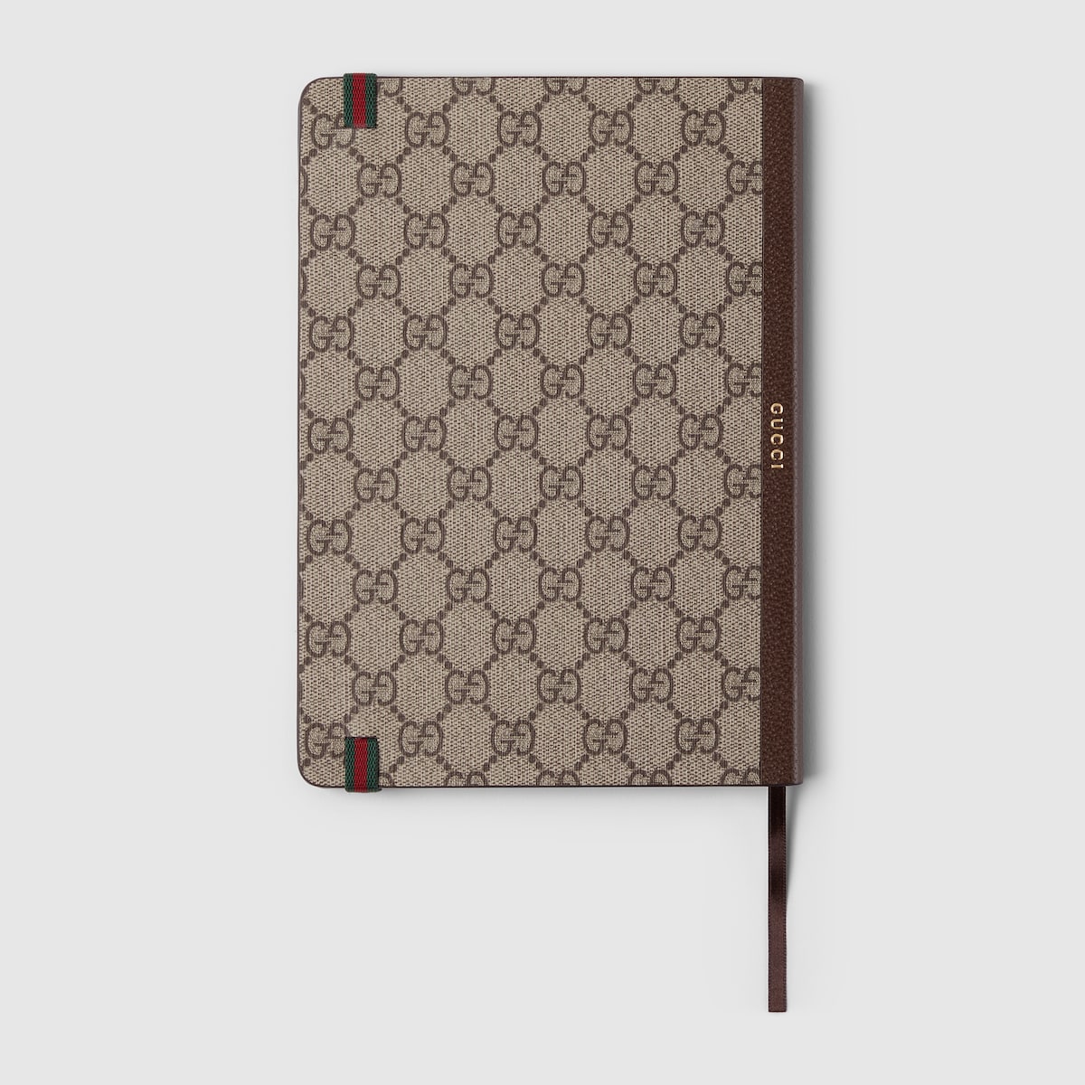 Large GG notebook with Double G in beige and ebony GG Supreme 