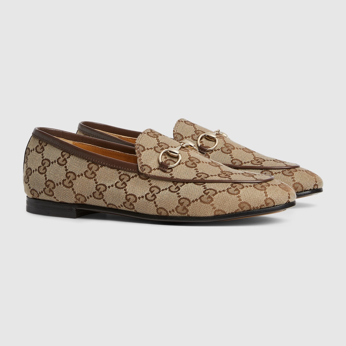 超特価激安の商品をすべて Women's canvas GG ebony and beige in loafer Jordaan Gucci 靴