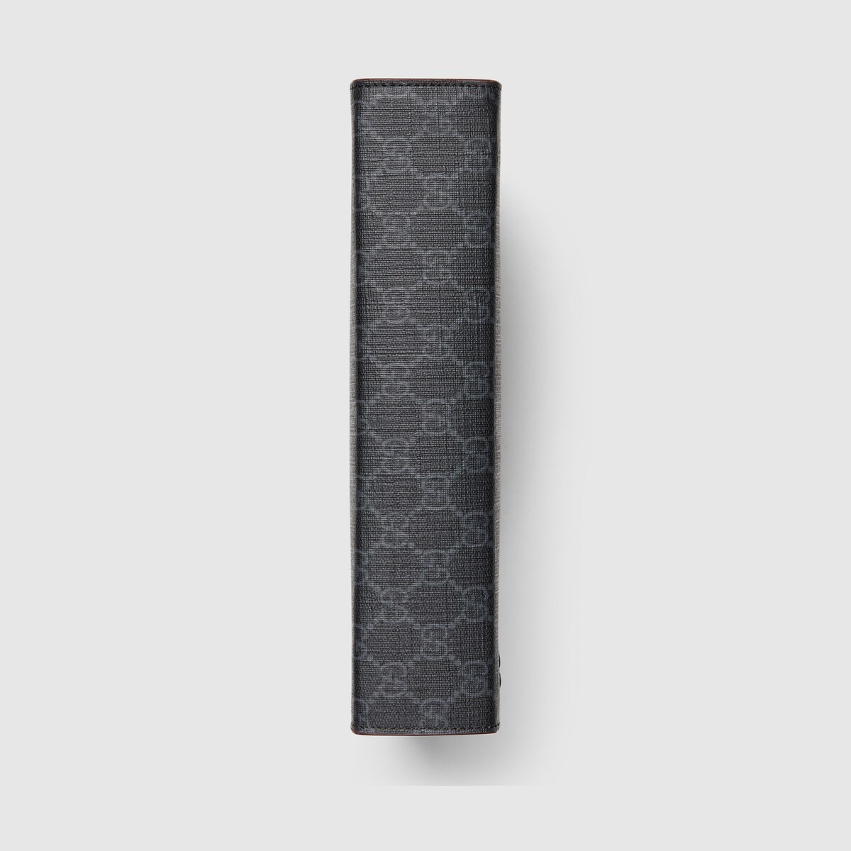 Grey trim medium pouch in black GG Supreme canvas