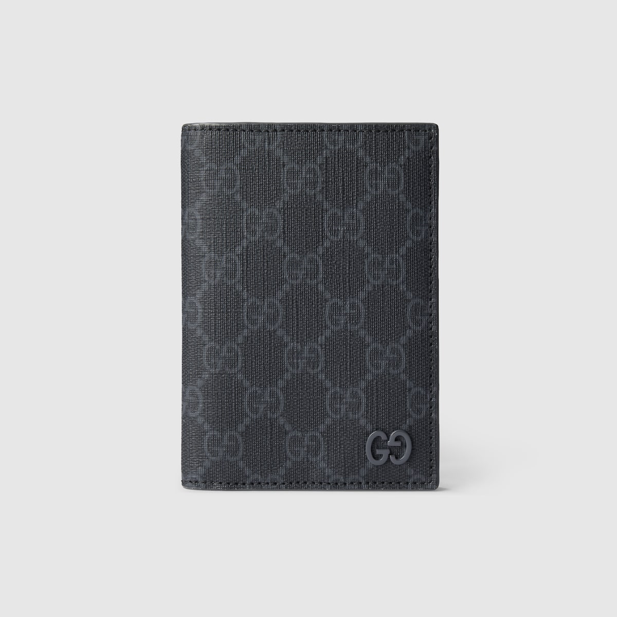 Grey interior GG passport case in black GG Supreme - thumbnail 3
